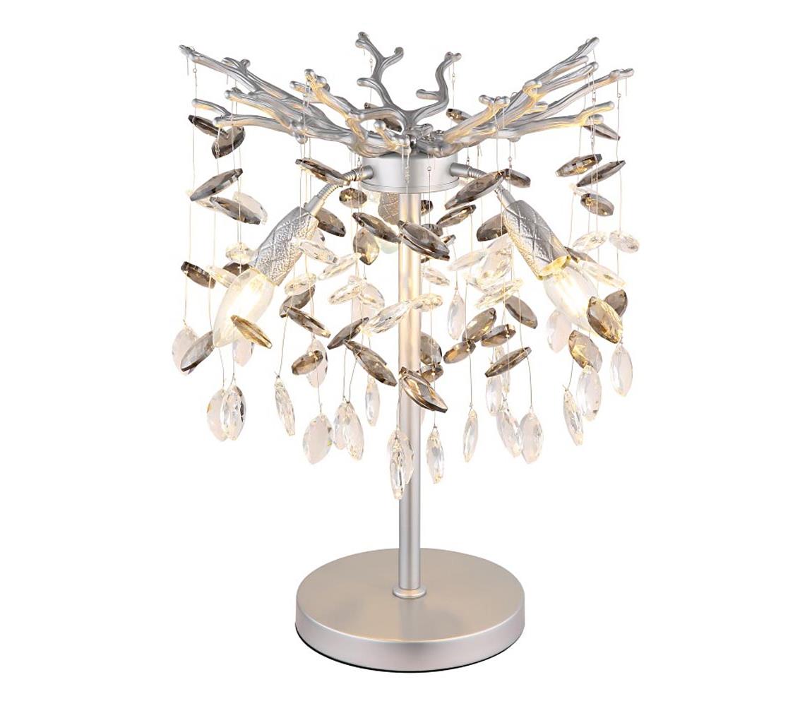 Globo Stolná lampa QUEENA 3xE14/40W/230V strieborná 64138TS