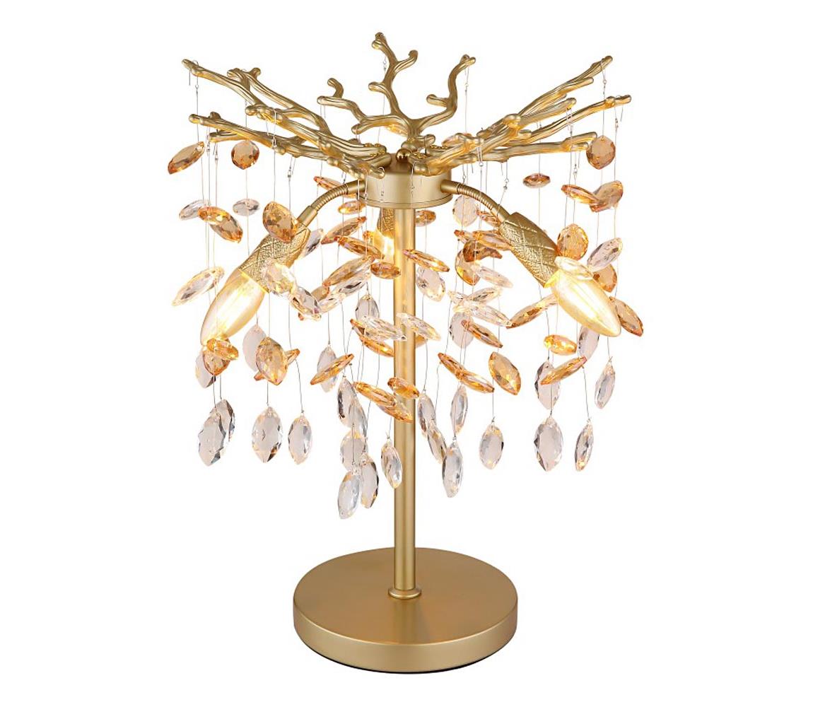 Globo Stolná lampa QUEENA 3xE14/40W/230V zlatá 64138TG