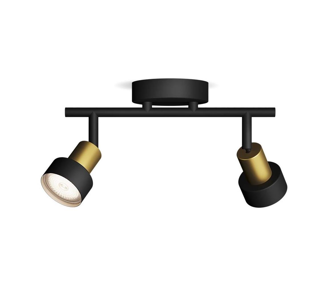 Philips Bodové svietidlo CONDUIT 2xGU10/5W/230V čierna/mosadz