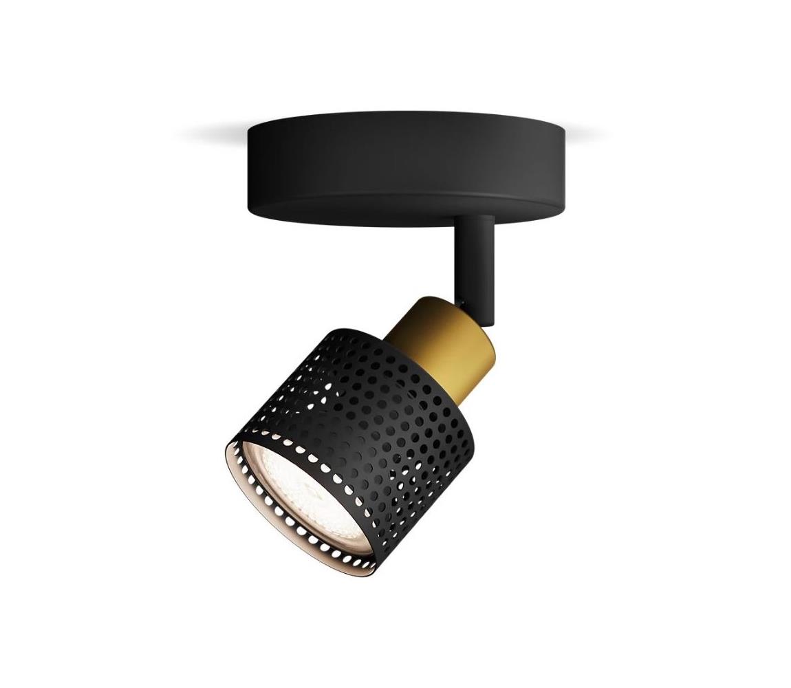 Philips Bodové svietidlo NIALL 1xGU10/5W/230V čierna/mosadz