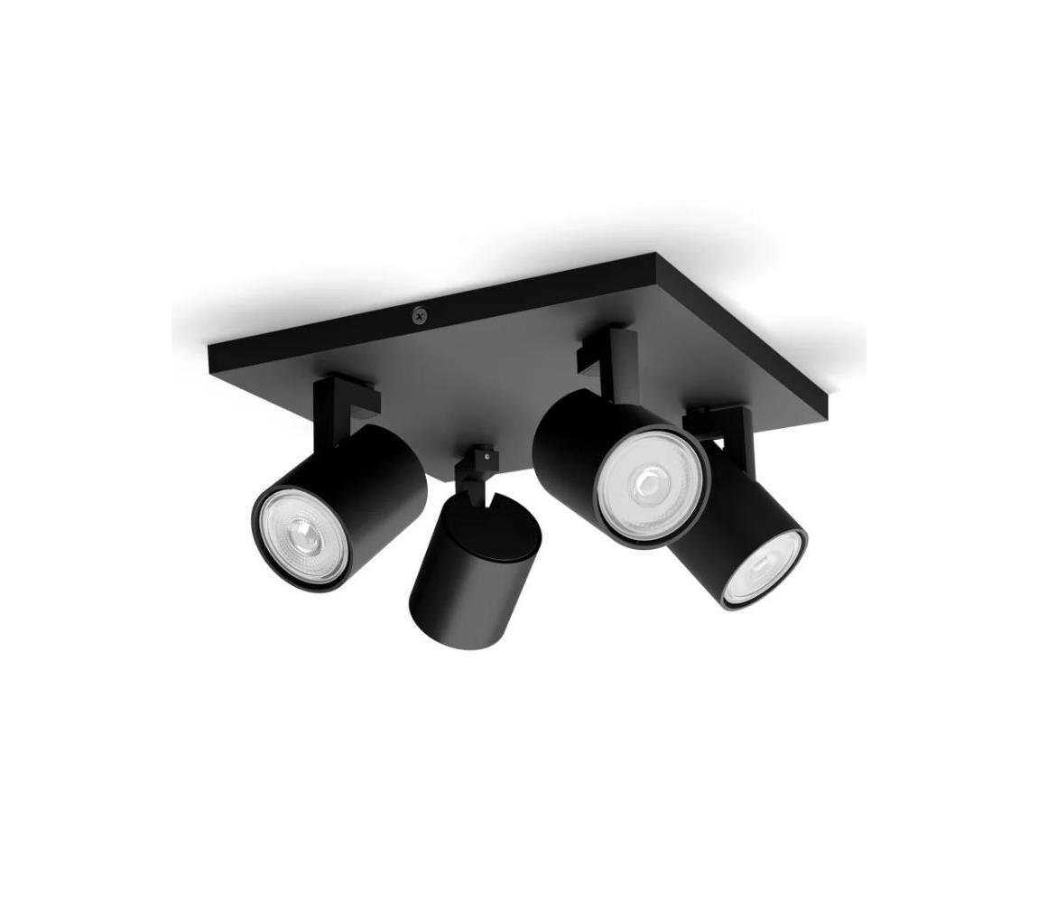Philips Bodové svietidlo RUNNER 4xGU10/20W/230V čierna