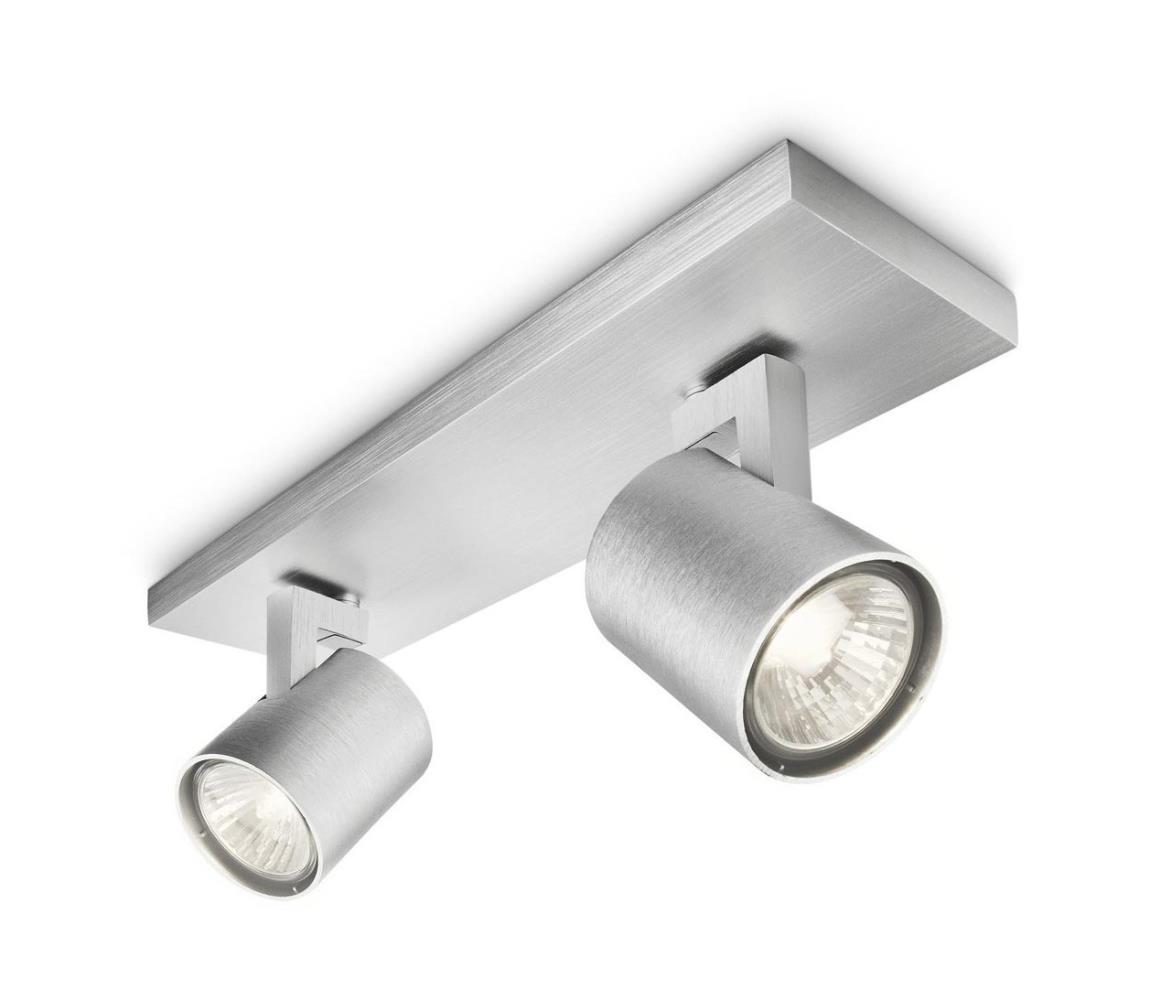Philips Bodové svietidlo RUNNER strieborné 2xGU10/35W/230V 53092/48/16