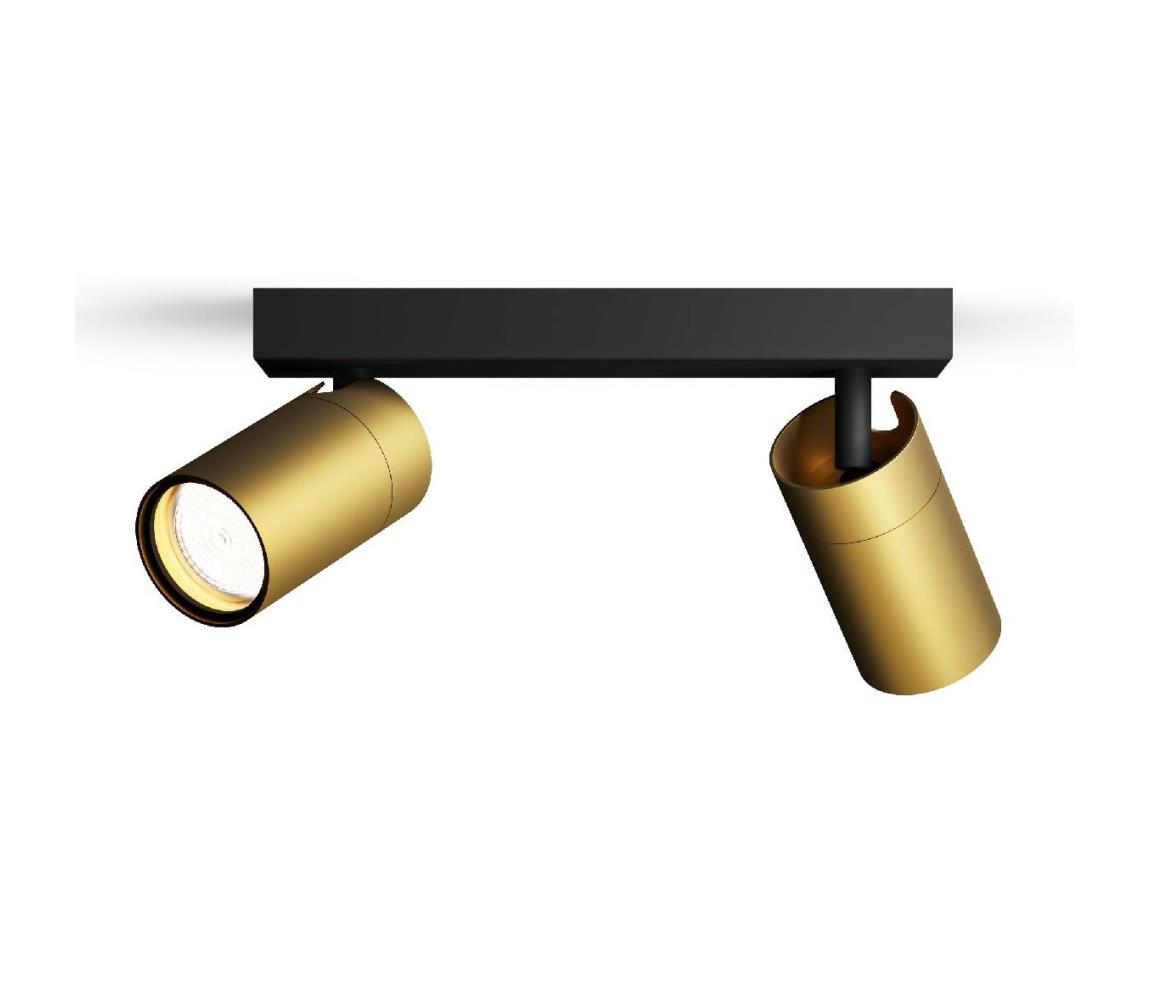 Philips Kúpeľňové bodové svietidlo IDRIS 2xGU10/5W/230V IP44 čierna/zlatá