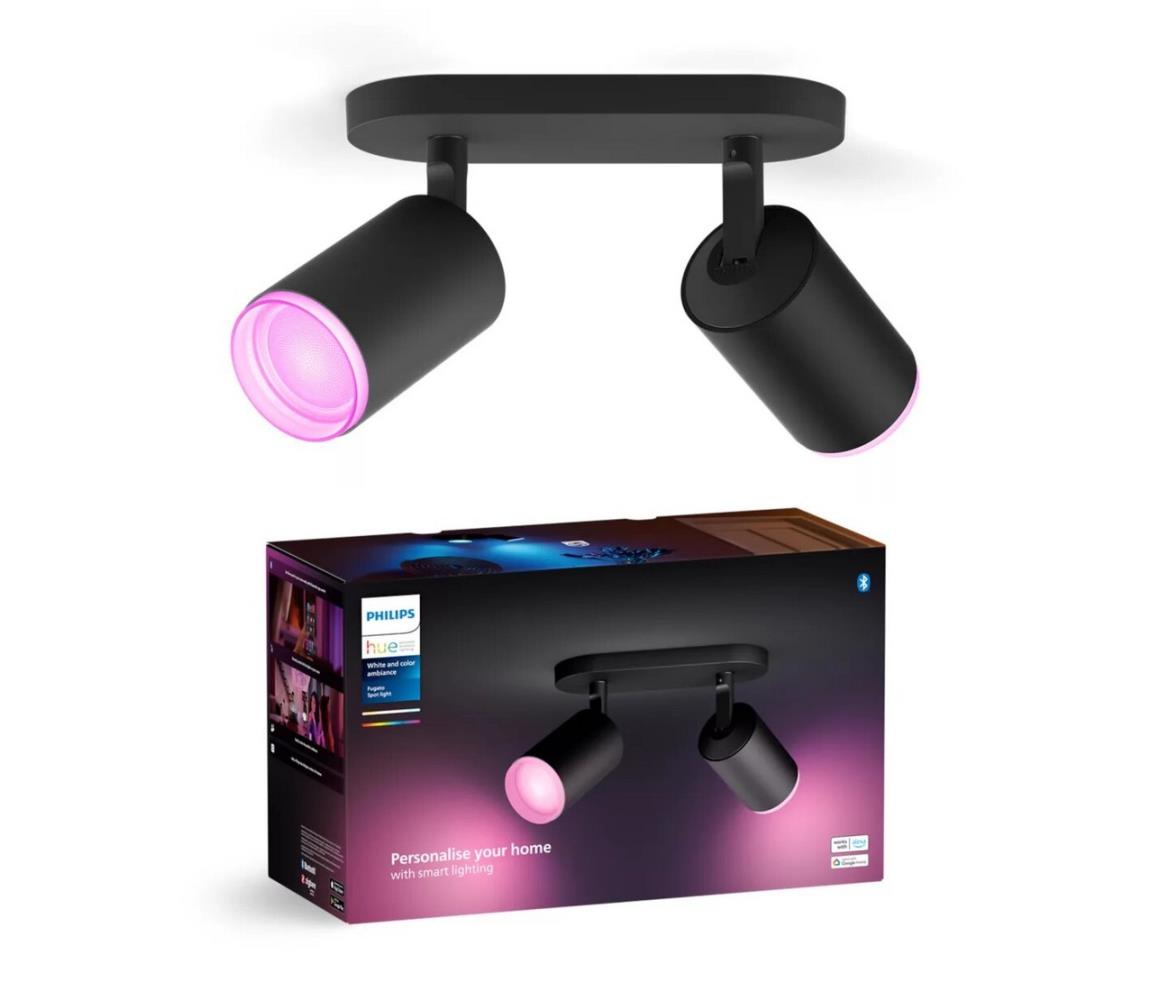 Philips LED RGBW Stmievateľné bodové svietidlo Hue FUGATO 2xGU10/4,2W/230V čierna