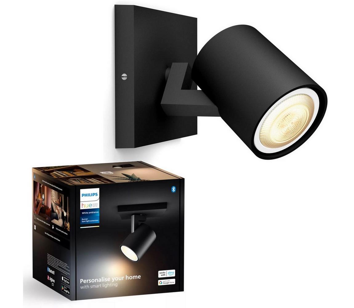Philips LED Stmievateľné bodové svietidlo Hue RUNNER 1xGU10/4,2W/230V čierna