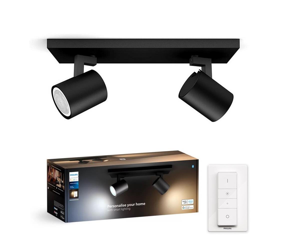 Philips LED Stmievateľné bodové svietidlo Hue RUNNER 2xGU10/4,2W/230V + DO čierna