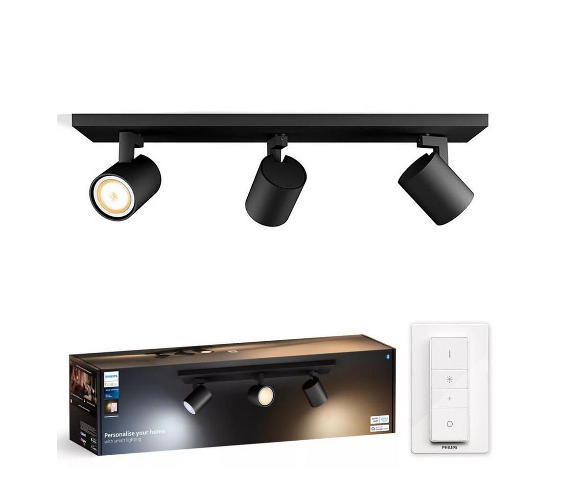 Philips LED Stmievateľné bodové svietidlo Hue RUNNER 3xGU10/4,2W/230V + DO čierna