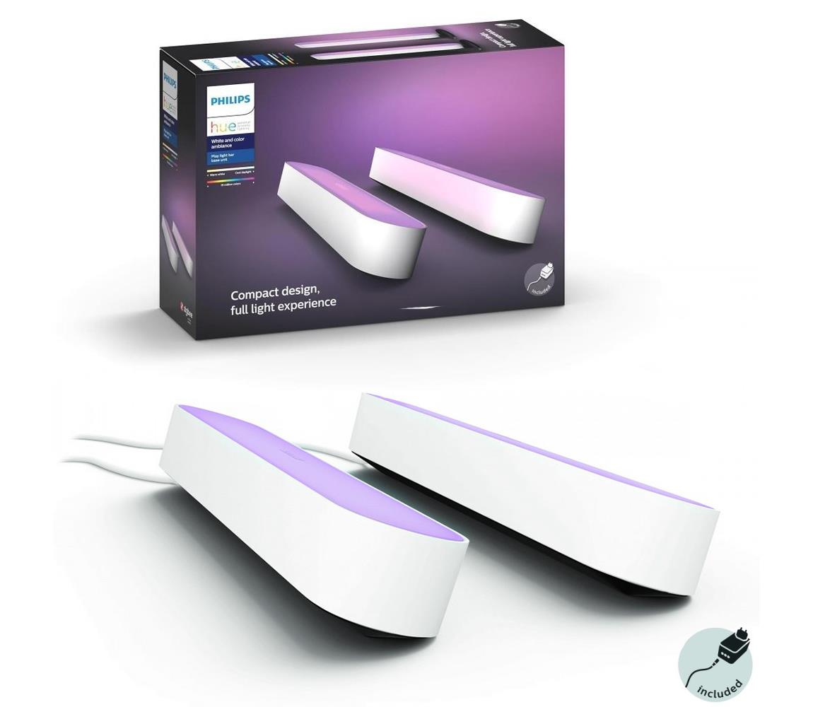 Philips SADA 2x LED RGB Stmievateľná stolná lampa Hue AMBIANCE LED/6W/230V biela