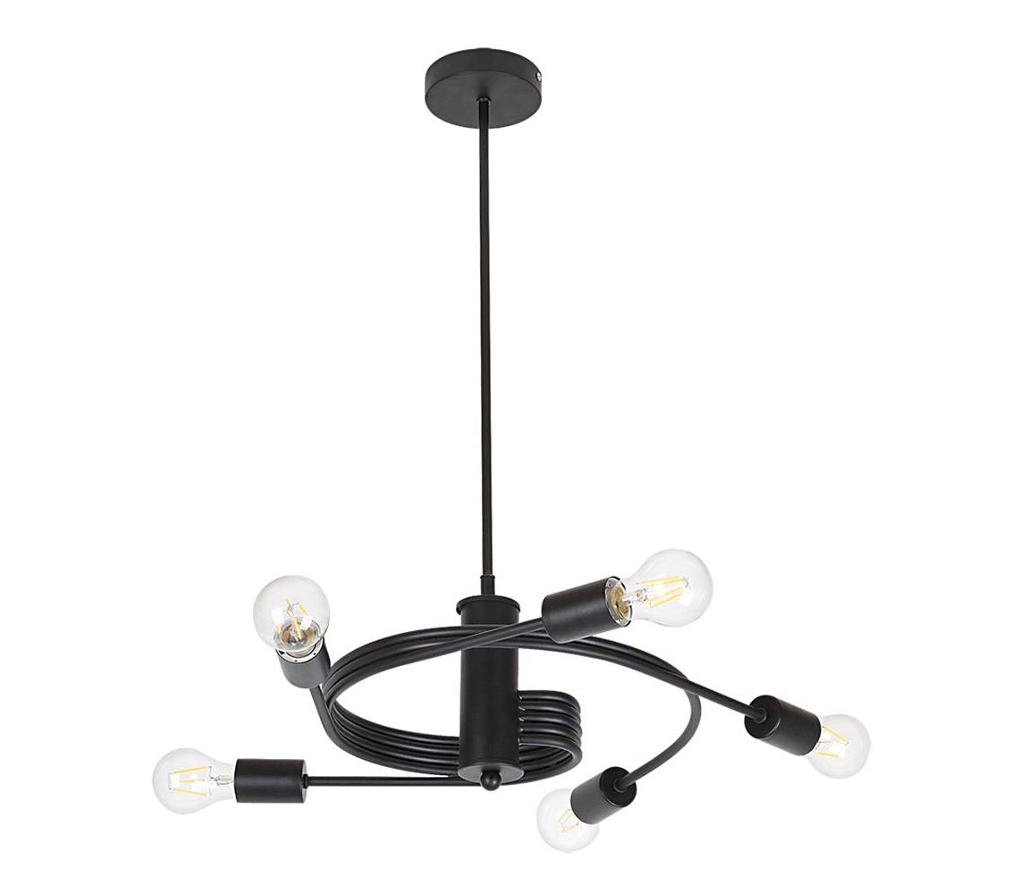 Rabalux Prisadený luster CARLY 5xE27/15W/230V čierna 2098