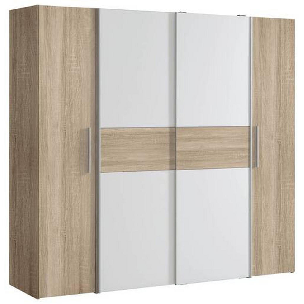 Carryhome SKRIŇA S OTOČNÝMI DVERAMI, dub sonoma, biela, 200,1/190,5/61,6 cm