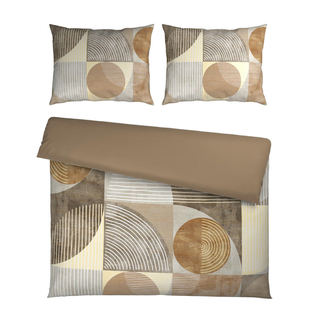 Esposa OBOJSTRANNÁ POSTEĽNÁ BIELIZEŇ, satén, taupe, 200/200 cm