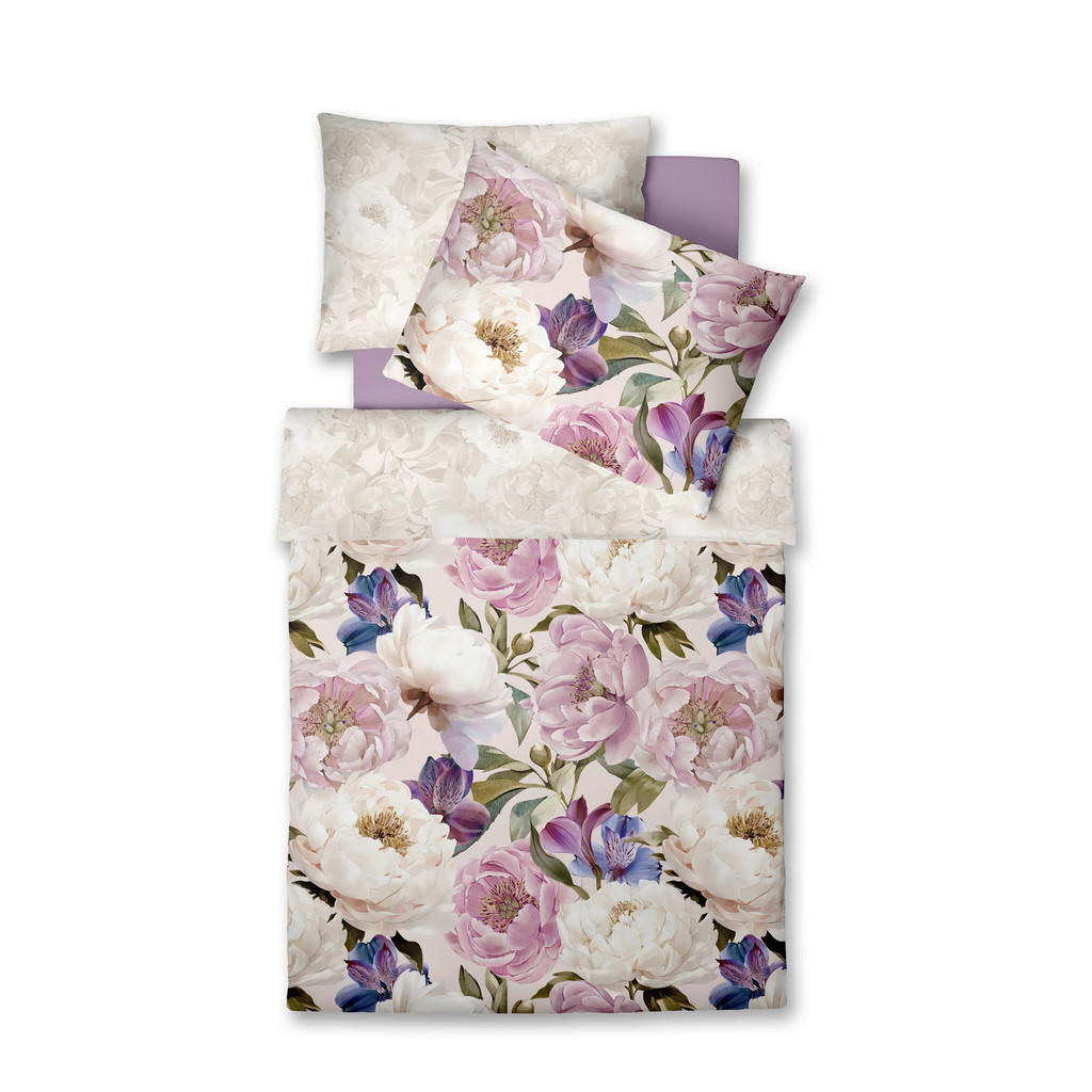 Fleuresse POSTEĽNÁ BIELIZEŇ, makosatén, lila, biela, magenta, hnedofialová, 220/200 cm