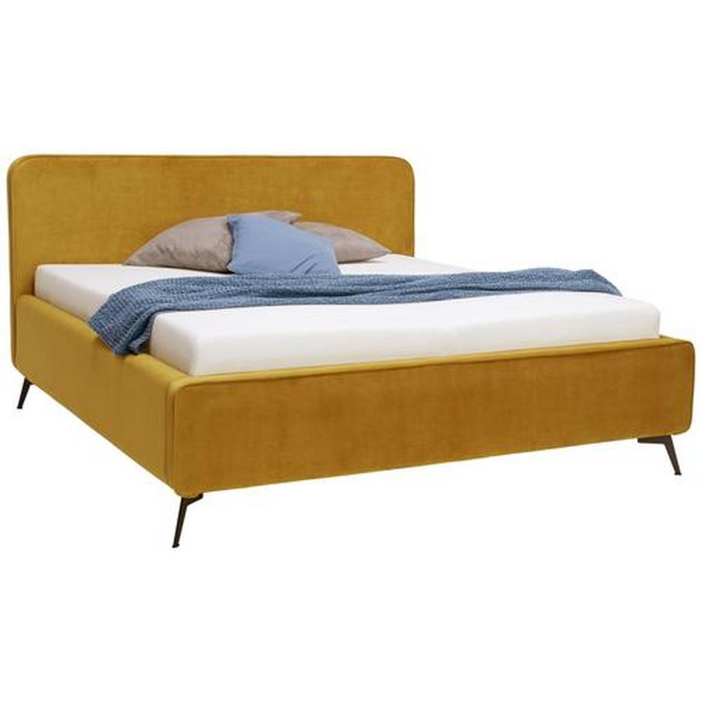 Moderano ČALÚNENÁ POSTEĽ, 180/200 cm, kari žltá