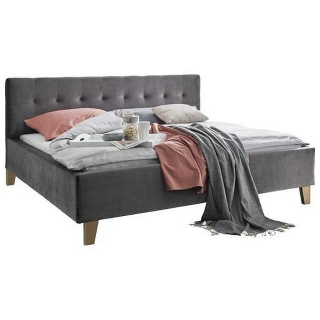 Moderano ČALÚNENÁ POSTEĽ, 194/97/217 cm, tmavosivá