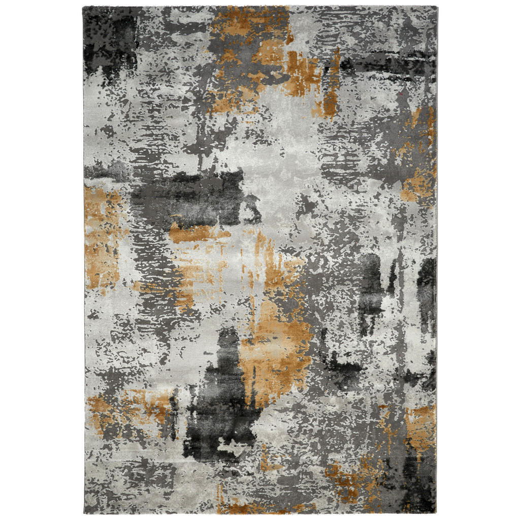 Novel TKANÝ KOBEREC, 133/190 cm, sivá, svetlosivá, kari žltá