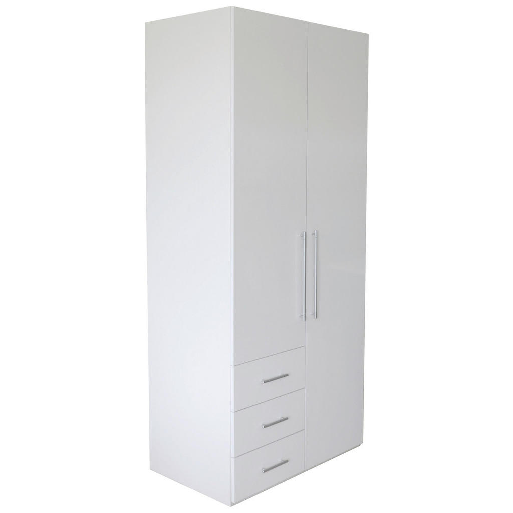 Xora SKRIŇA S OTOČNÝMI DVERAMI, biela, biela s vysokým leskom, 98/218,6/59,4 cm